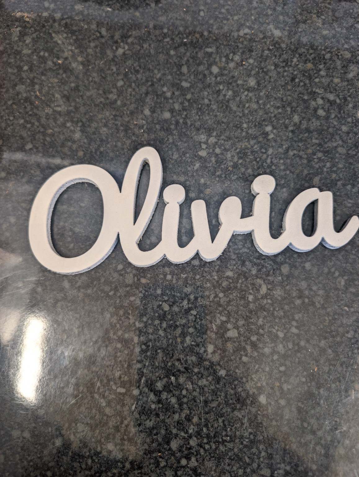 Laser-cut wooden name Olivia
